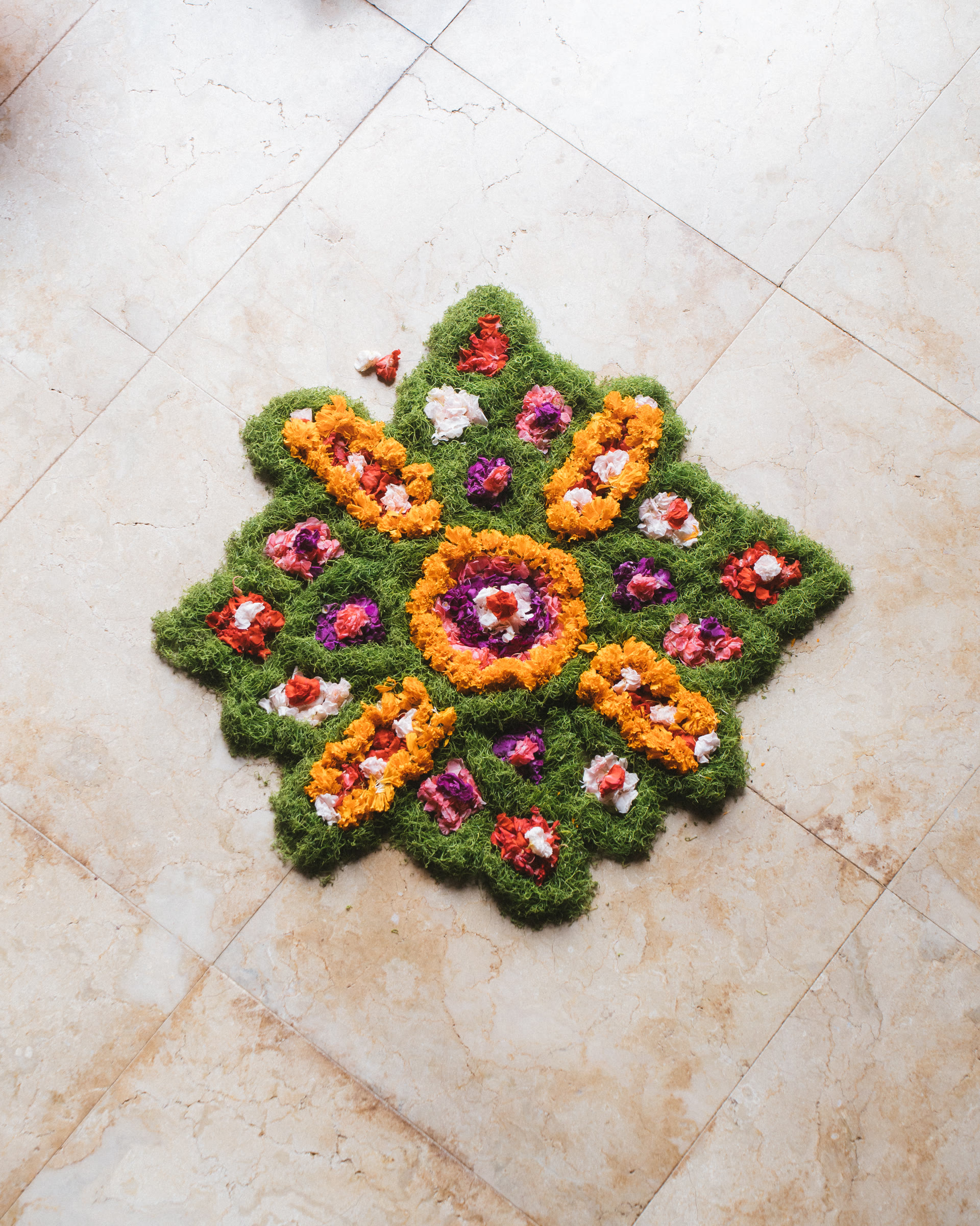 Flower mandala offering